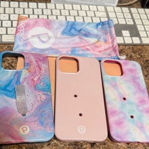 Loopy Cases set of 3 - Marble and Pink Phone Cases